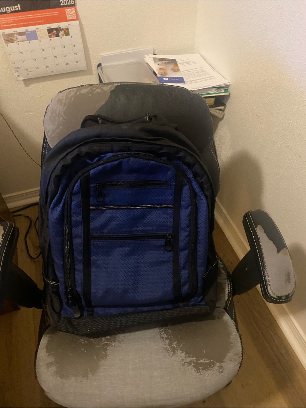Dell Blue and Black Laptop Backpack with Multiple Compartments
